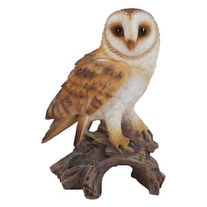 Small Barn Owl on Stump Statue