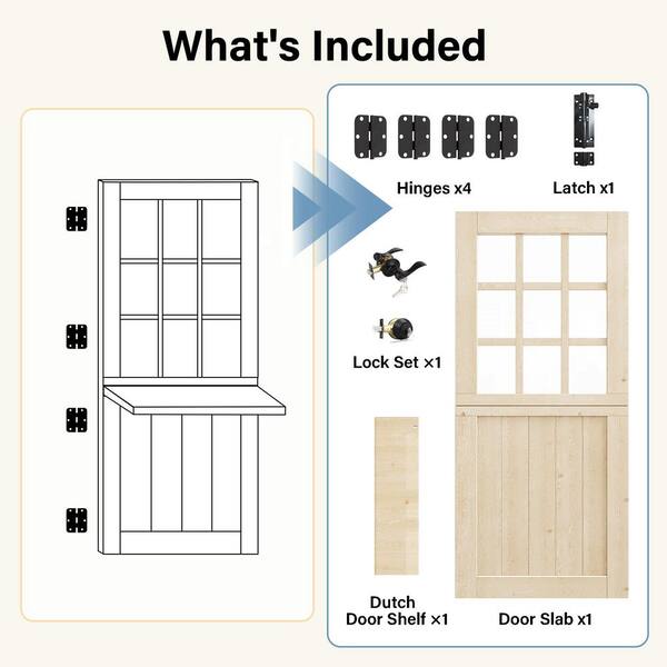 ARK DESIGN 32 in.x 80 in.Universal 9-Lite Clear Glass Unfinished