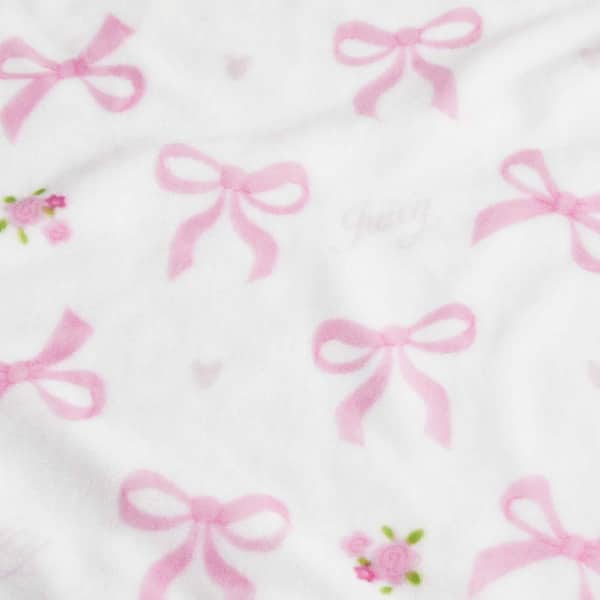 JUICY COUTURE Bowquet Soft White Plush Polyester Kids Throw