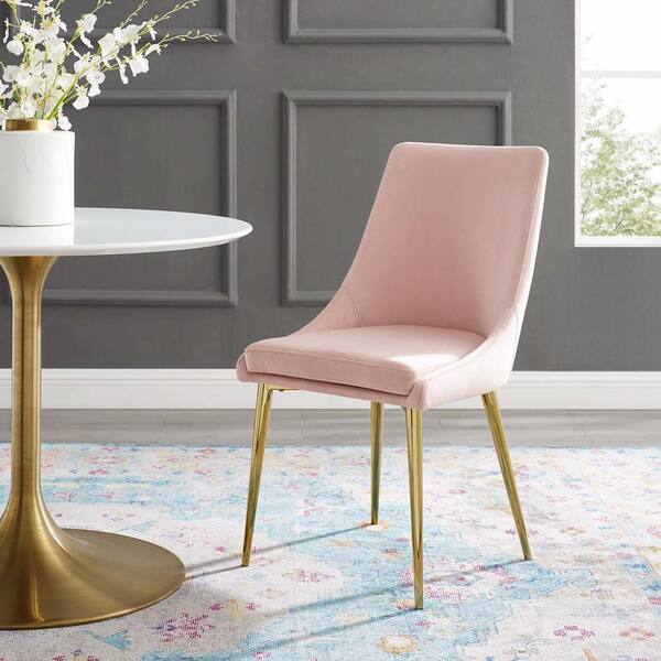 Viscount Pink Modern Accent Performance Velvet Dining Chair