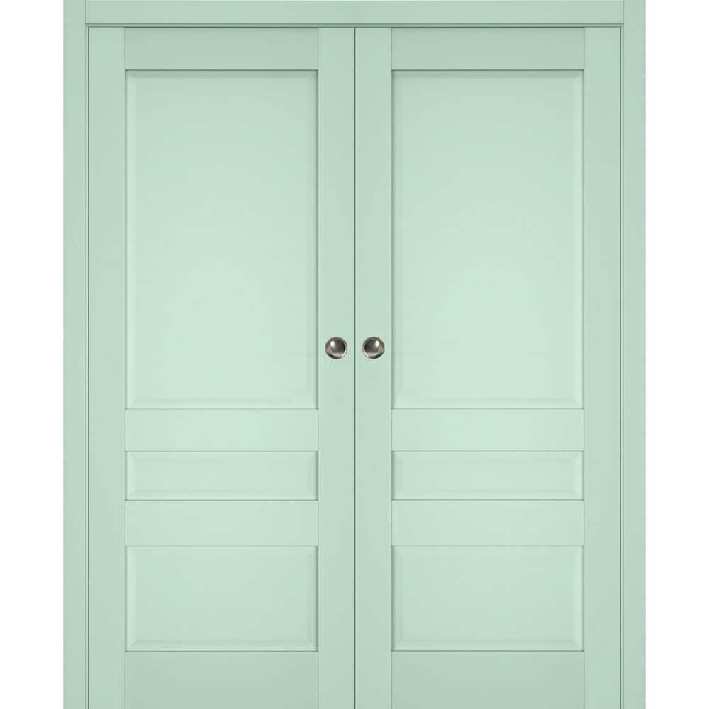 Assemble Required 64 in. x 80 in. 2-Panel Oliva Finished Solid Wood Sliding Door with Hardware price history on PriceWatchPro
