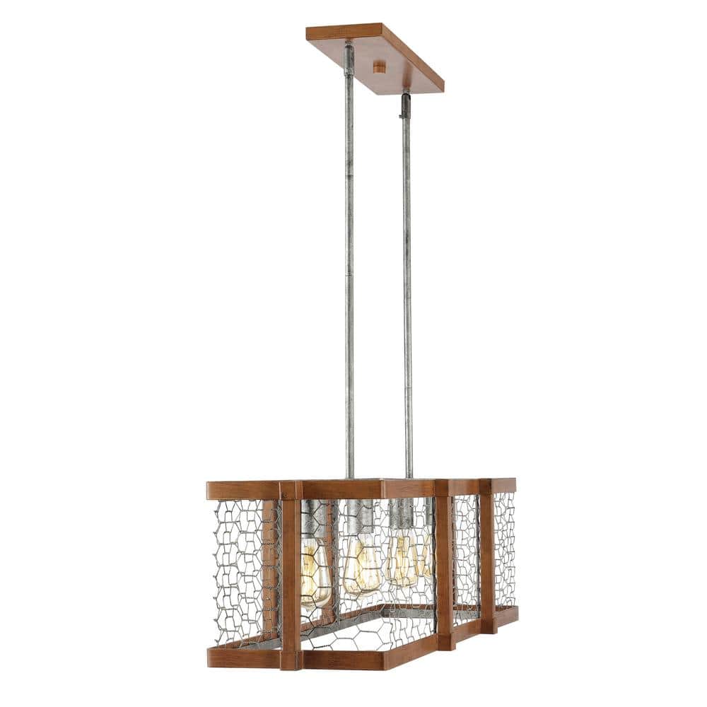 Gaines 34.5" Antique Brown Iron LED Farmhouse Pendant