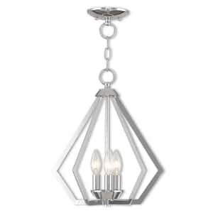 Dorrance 14 in. 3-Light Polished Chrome Diamond Convertible Mini Chandelier/Semi Flush