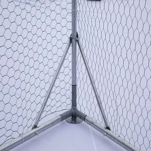 GOGEXX 18.8 ft.L x 9.2 ft. W x 6.5 ft.H Large Metal Chicken Coop Chicken House Steel Wire Fence Net Cage Poultry Cage Outdoors