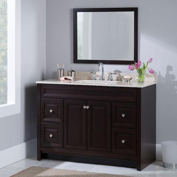 Home Decorators Collection Brinkhill 48 in. W x 34 in. H x 22 in. D Bath Vanity Cabinet Only in Chocolate