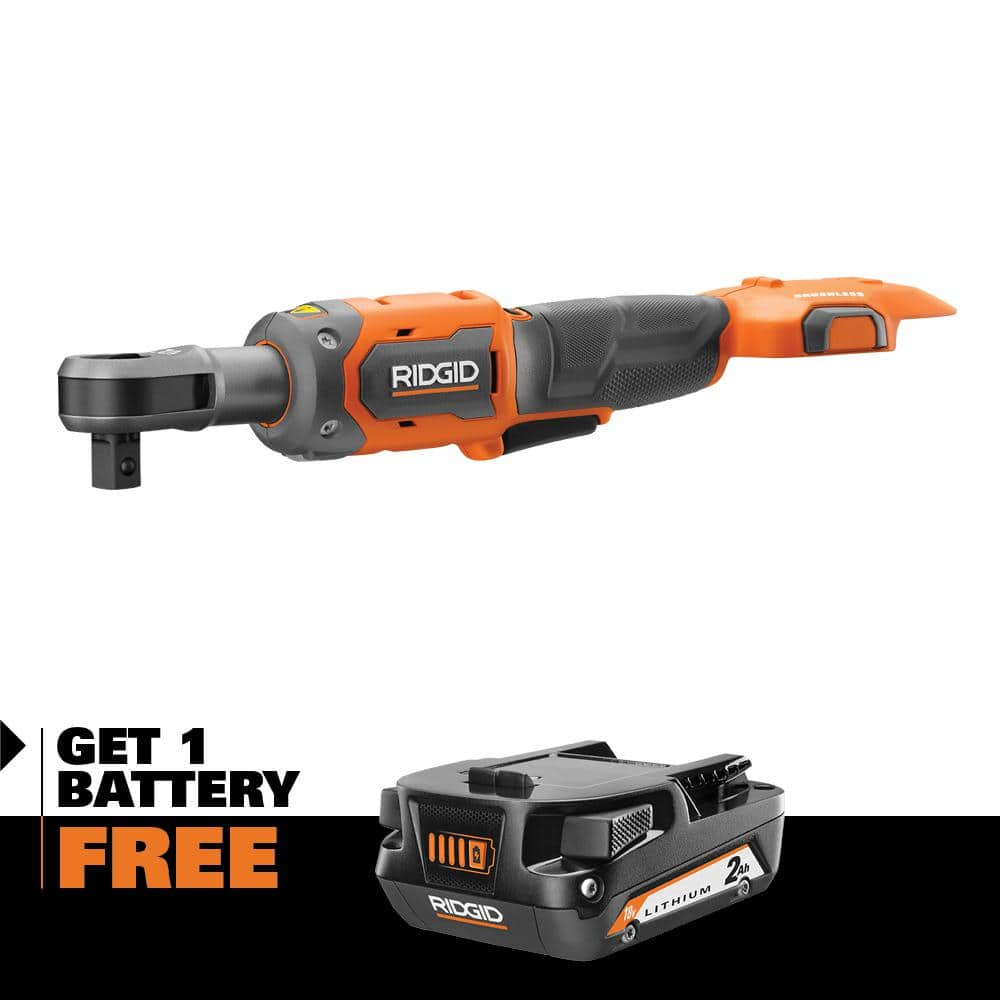 RIDGID 18V Brushless Cordless 1/2 in. Ratchet with 2.0 Ah Lithium-Ion Battery