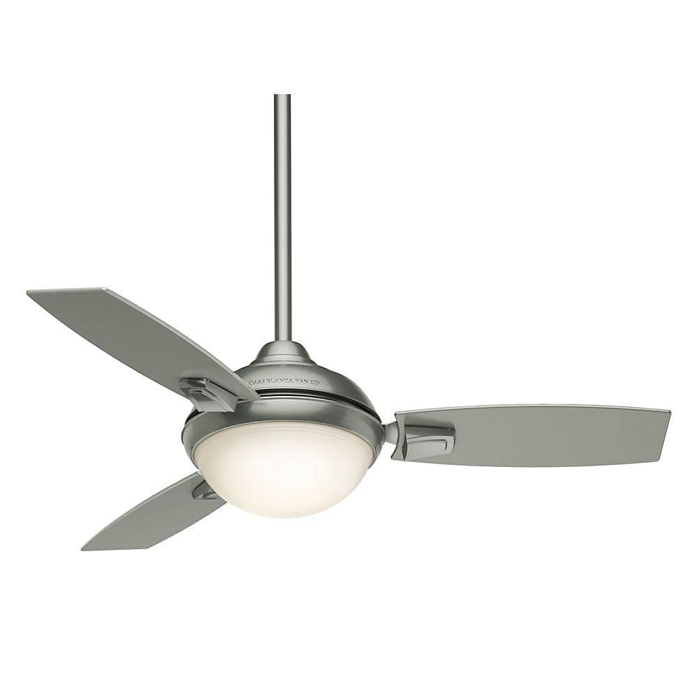 44" Satin Nickel Modern Ceiling Fan with LED Light and Remote
