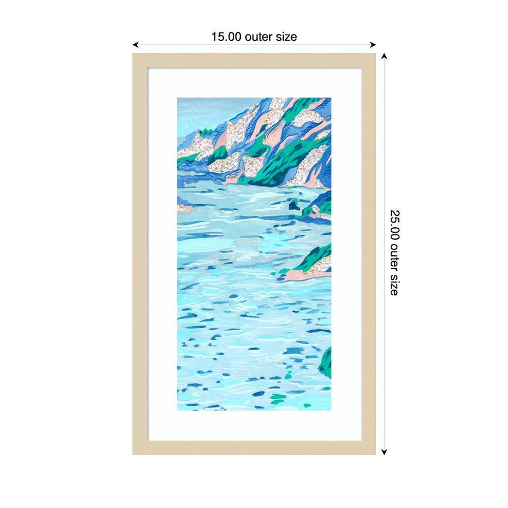 Melissa Wang Coastal Expressionism Framed Graphic Art Print, 15" x 25", Natural