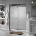 Lyndall 60 x 71-1/2 in. Frameless Mod Soft-Close Sliding Shower Door in Nickel with 3/8 in. (10mm) Rain Glass