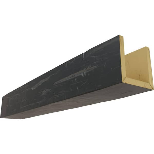 Ekena Millwork 6 in. x 6 in. x 8 ft. 3-Sided (U-Beam) Hand Hewn Aged Ash Faux Wood Ceiling Beam