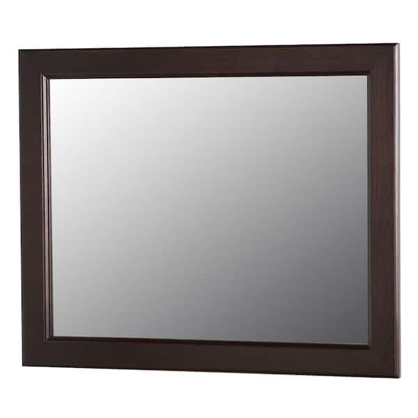 Home Decorators Collection Dowsby 26 in. L x 31 in. W Wall Mirror in Chocolate