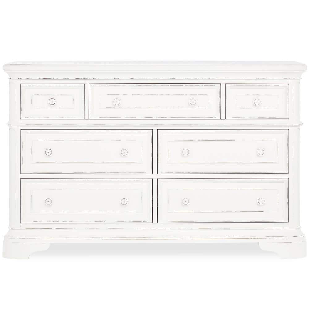 Evolur Signature Westbury 7-Drawer Aged White Double Dresser I Kids Dressers -  901-AWHITE