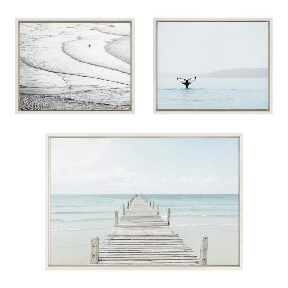 "3 Piece Sylvie ""Ocean Beach Whale Tail"" Ocean Framed Art Print Set 23 in. x 33 in." price history on PriceWatchPro