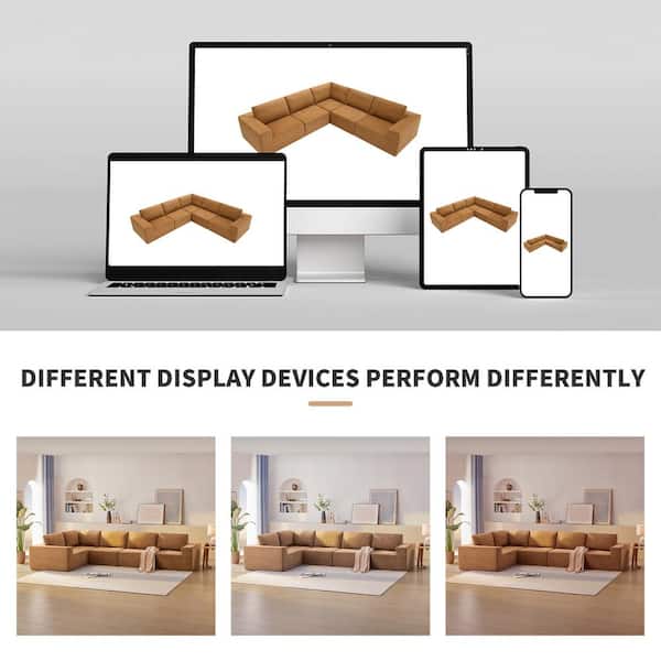 sumyeg 116 in. Modern Modular L-Shaped Polyester Sectional Sofa in