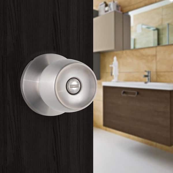 Malaga Satin Stainless Steel Privacy Door Knob Lockset Malaga Satin Stainless Steel Privacy Door Knob Lockset