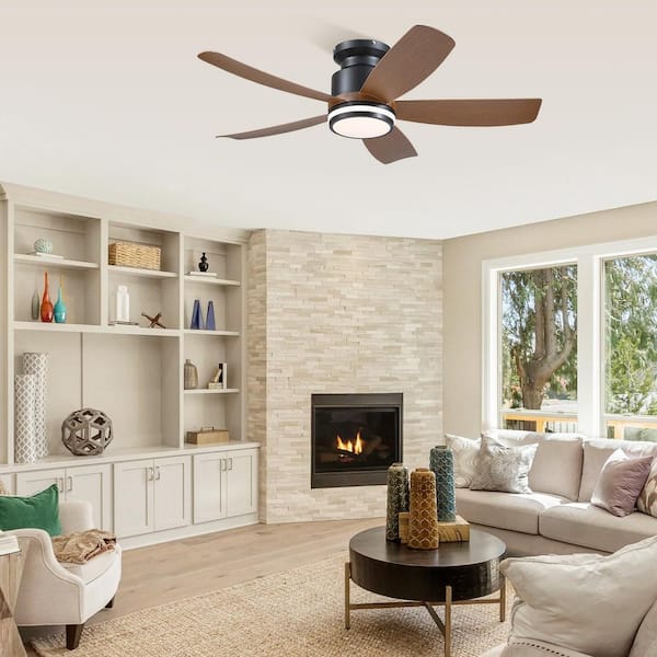 飛龍雲 純米大吟醸 LEDライト、リモコン付き Kviflon 41 in. Indoor/Outdoor Flush Mount Black Ceiling Fan with