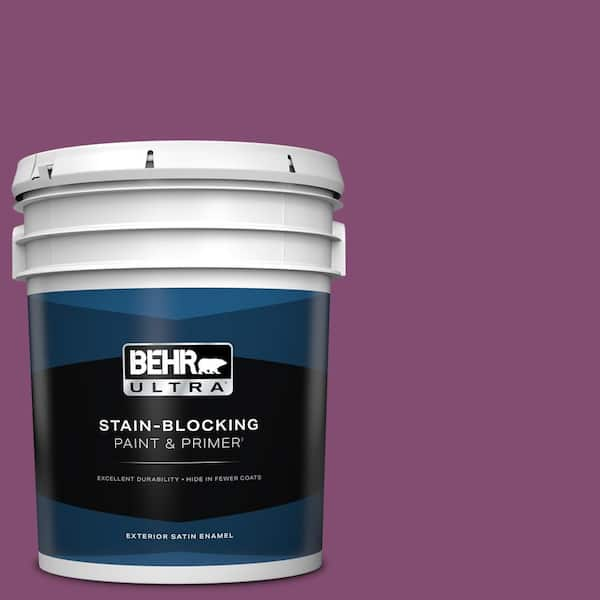 BEHR ULTRA 5 gal. #680B-7 Sugar Plum Satin Enamel Exterior Paint & Primer