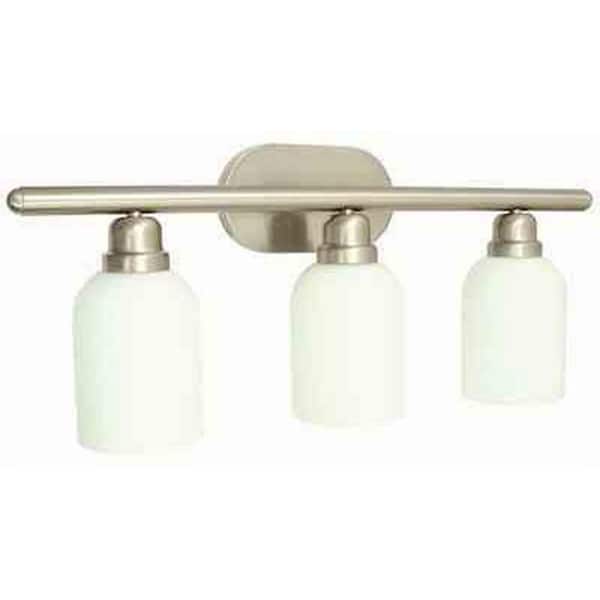 Monument 3-Light Brushed Nickel Bath Light