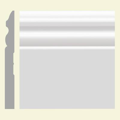 Baseboard - 9/16 in. Height x 5.25 in. Width x 12 ft. Length - EPS Composite White Colonial Moulding (ProPack 8 Eaches)