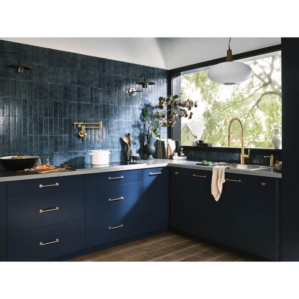 Brushed Gold Stainless Steel Spring Pulldown Kitchen Faucet