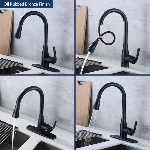 Motion Activated Single-Handle Pull-Down Sprayer Kitchen Faucet in Oil Rubbed Bronze Motion Activated Single-Handle Pull-Down Sprayer Kitchen Faucet in Oil Rubbed Bronze