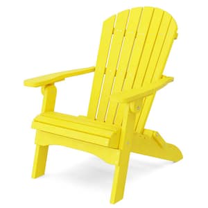 Heritage Lemon Yellow Plastic Outdoor Folding Adirondack Chair