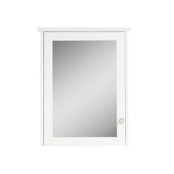 24 in. W x 30 in. H Medium Rectangular White Wood Frame Surface Mount Medicine Cabinet with Mirror