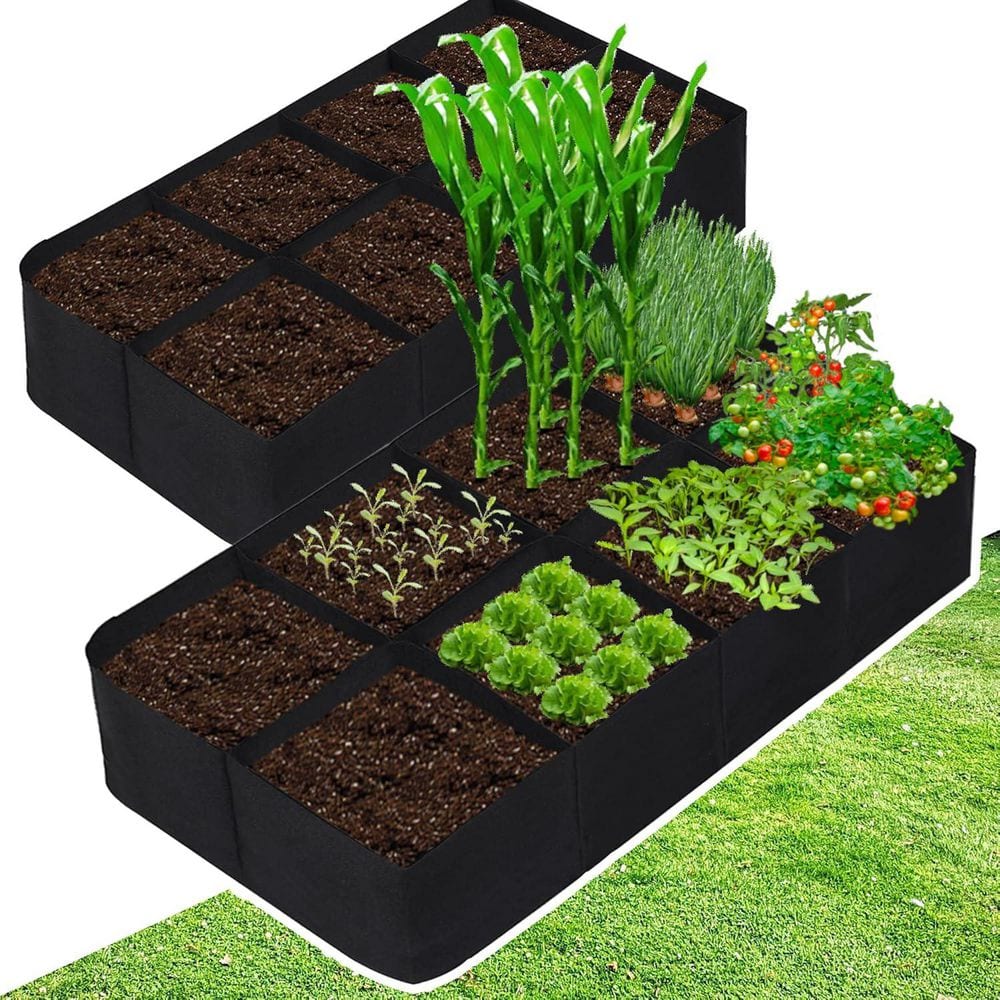 Fabric Raised Garden Bed 72 in. L x 36 in. W x 12 in. H Black Metal 2 Pack Breathable Non-Woven Planter for Flowers price history on PriceWatchPro