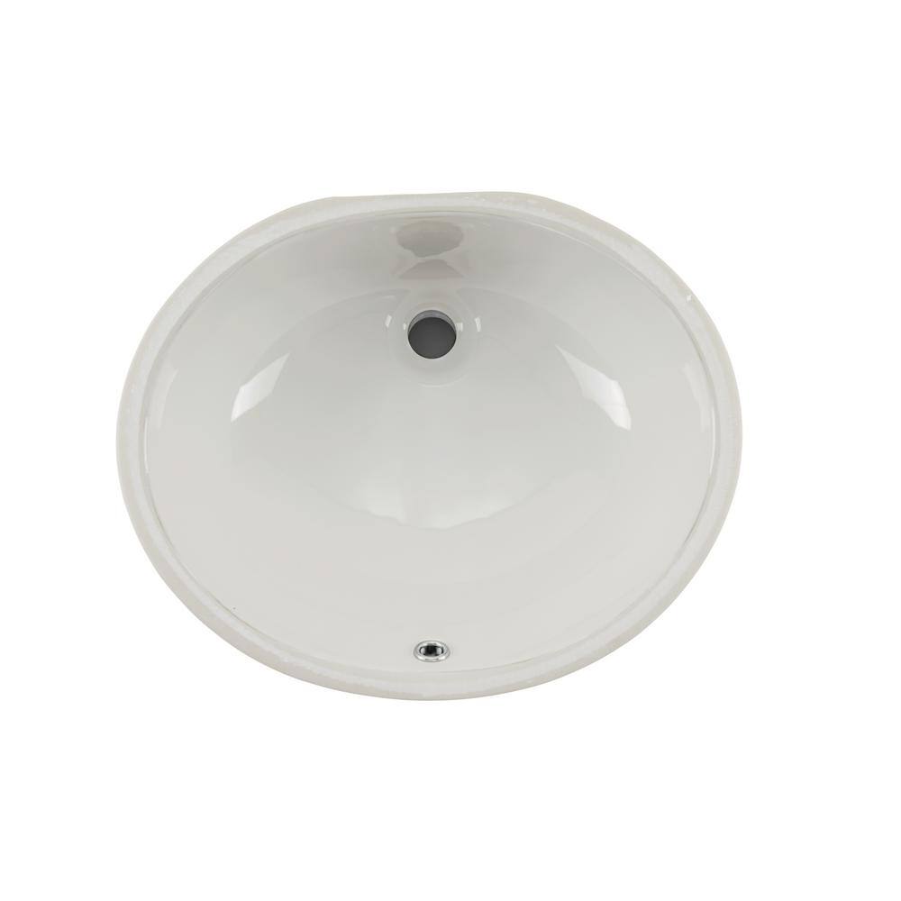 IPT Sink Company Oval Glazed Ceramic Undermount Bathroom Vanity Sink in