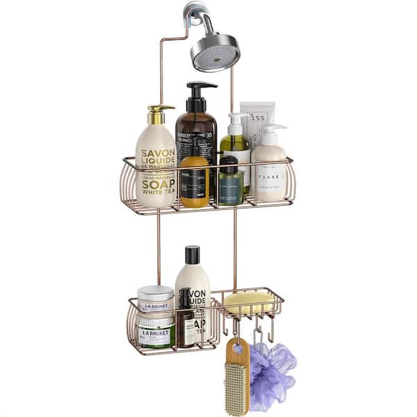 Cubilan Over-the-Shower Bathroom Caddy with Hooks in Bronze HD-B9K