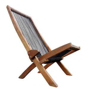 Acacia Wood Folding Outdoor Lounge Chairs, Roping Leisure Chair