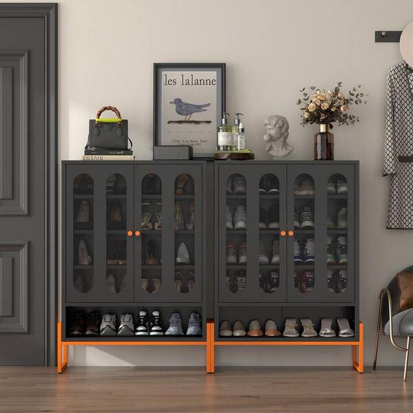 White 40 in. H Metal Storage Cabinet with Mesh Doors and Shelves