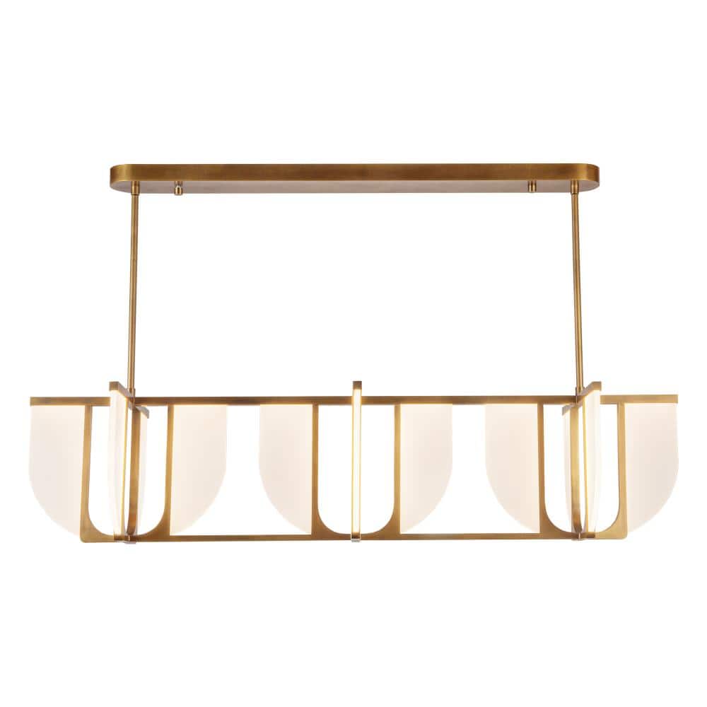Anders 59-in Vintage Brass dimmable LED Linear Pendant price history on PriceWatchPro