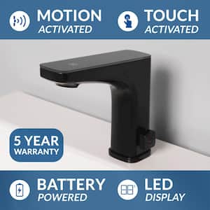 Grove Touch and Motion Activated Single-Handle Bathroom Faucet in Matte Black