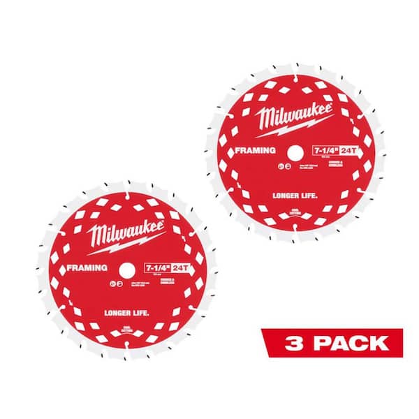 Milwaukee 7-1/4 in. x 24-Tooth Framing Circular Saw Blade (6-Pack)