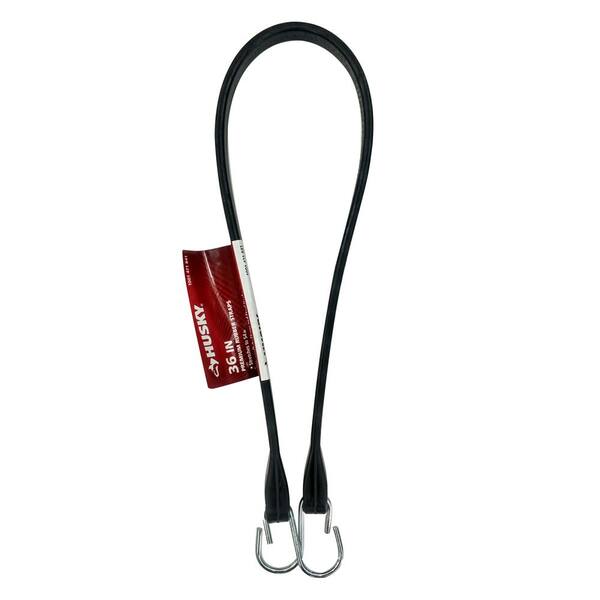 Husky 3/4 in. x 36 in. Length EPDM Rubber Strap with Steel Hook Bungee Cord