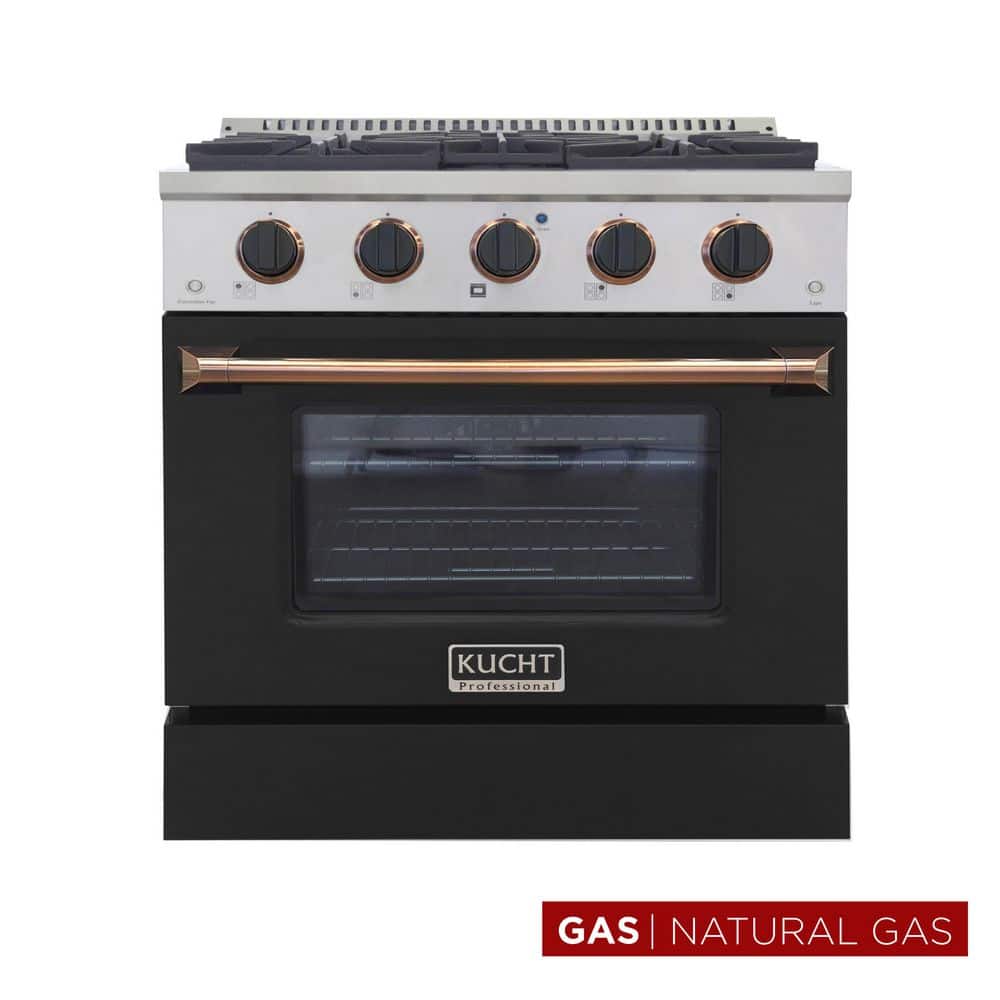 Custom Color KNG 30 in. 4.2 cu. ft. Natural Gas Range with Convection Oven in Black with Black Knobs and Gold Handle price history on PriceWatchPro