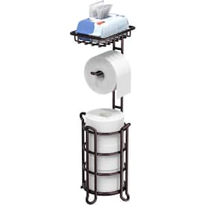 Dracelo Freestanding Toilet Paper Holder Roll Storage Holder with Storage  Shelf in Black B08PYRZW1N - The Home Depot