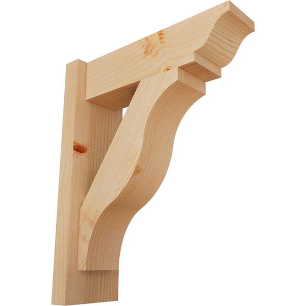 Ekena Millwork 6 in. x 20 in. x 16 in. Douglas Fir Fuston Traditional Smooth Outlooker