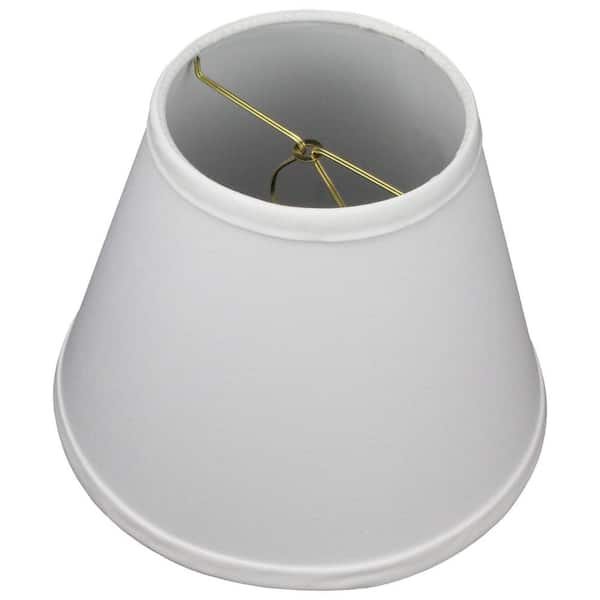 FenchelShades.com Fenchel Shades 5 in. Top Diameter x 9 in. Bottom Diameter x 7 in. Slant, Empire Lamp Shade - Linen White