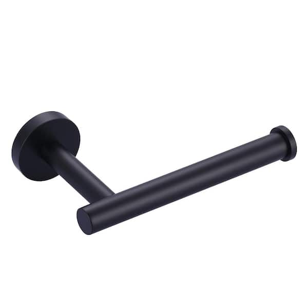WOWOW Matte Black Wall-Mount Single Arm Toilet Paper Holder for Bathroom, Washroom in Stainless Steel