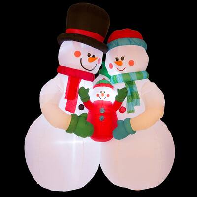 Glitzhome 8 Ft H Lighted Inflatable, Snowman Inflatable Outdoor