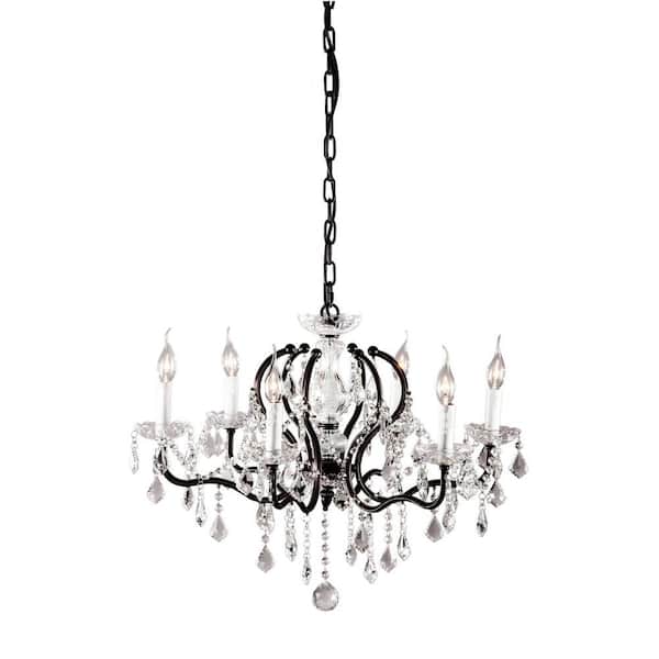 ZUO Gypsum Rust Black and Crystal Ceiling Lamp