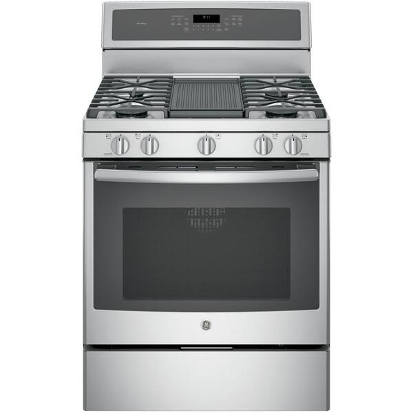 GE Profile 30 in. 5.6 cu. ft. Gas Range with Self-Cleaning Convection Oven in Stainless Steel