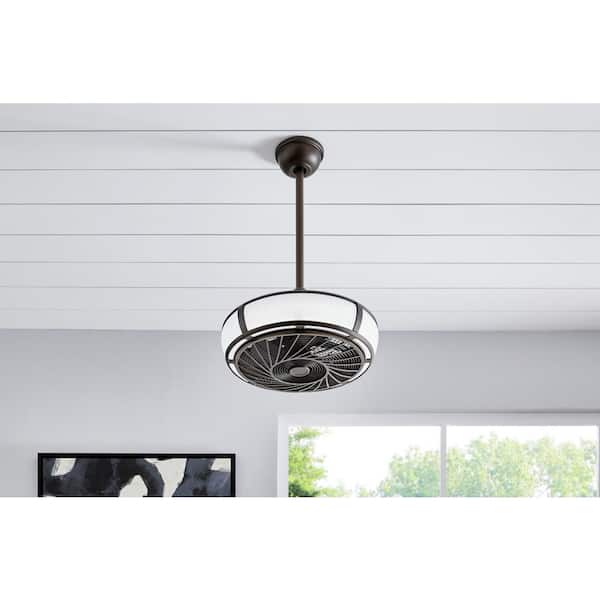 Tuilene 21 in. Integrated LED Espresso Bronze Ceiling Fan with Light and Remote Control