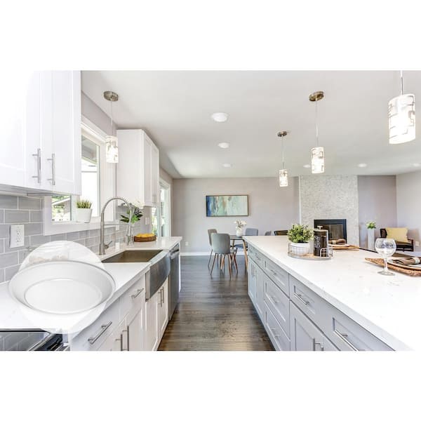 Juno Contractor Select JSBT 8.39 in. Matte White Integrated LED Flush Mount Fixture, Selectable CCT (6-Pack))