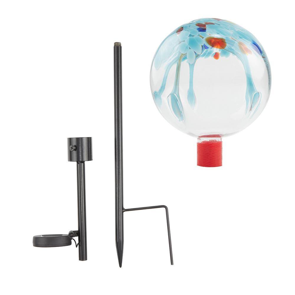 Multicolor Raindrop Splashes Glass Ball LED Garden Stake