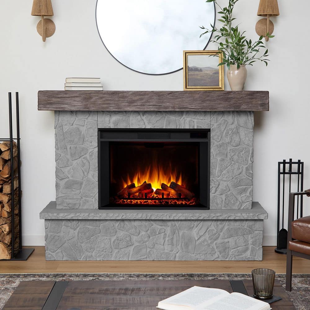 Fireplace Classic トレブルブースター Real Flame Odette 64 in. Freestanding Grand Electric Fireplace in