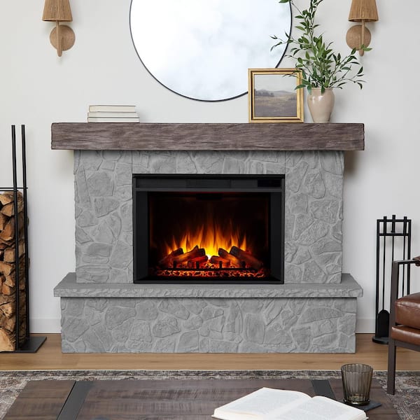 Real Flame Odette 64 in. Freestanding Grand Electric Fireplace in