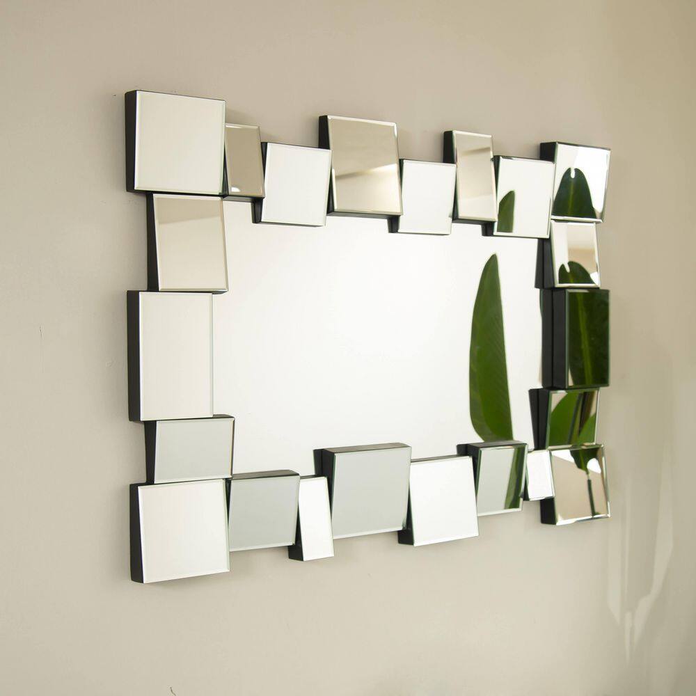 Avex Silver 39.13 in. W x 29.13 in. H Art Deco Irregular Plastic Framed Mirror price history on PriceWatchPro